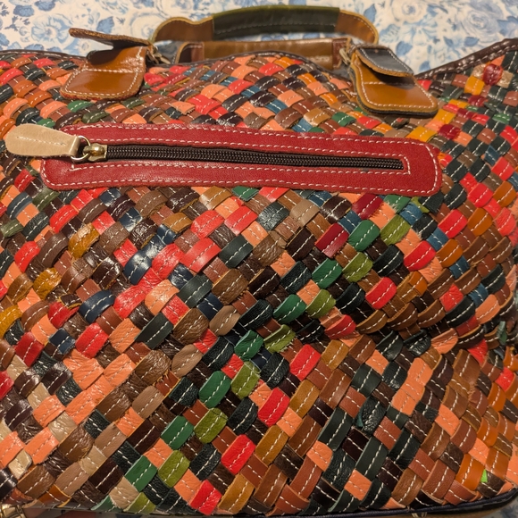 Multicolor Leather Woven Purse - Picture 7 of 15